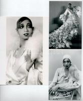 Eltérő időben készült felvételek Josephine Baker (1906-1975) francia előadóművészről, 3 db modern nagyítás, jelzés nélkül, 21x15 cm és 15x10 cm