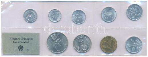 1973. 2f-10Ft (9xklf) érmés forgalmi sor, a megszokottól eltérő (nem hivatalos?) fóliatokban T:UNC patina