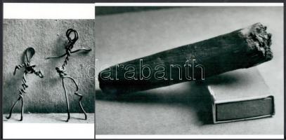 cca 1941 Brassai (eredetileg Halász Gyula) (1899-1984) magyar - francia fotóművész felvételei (Picasso szivarja; Picasso drótszobrai), a néhai FOTÓ újság (1954-1989) archívumából 1 db modern nagyítás, jelzés nélkül, 15x21 cm és 15x10 cm