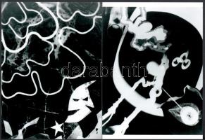 cca 1928 Christien Schad (1894-1982) német festő- és fotóművész alkotásai (Schadographien I-II), 2 db modern nagyítás, jelzés nélkül, 21x15 cm