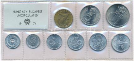 1974. 2f-10Ft (9xklf) érmés forgalmi sor fóliatokban T:UNC patina Adamo FO7