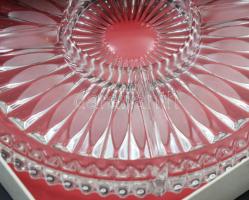 Ötosztatú kristály kínáló, dobozában, d: 29 cm