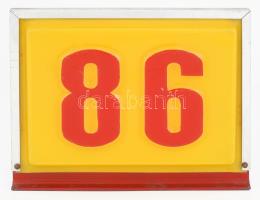 cca 1985, Benzinkút tábla, vas, műanyag, 22,5x28 cm