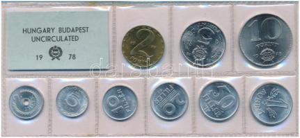 1978. 2f-10Ft (9xklf) érmés forgalmi sor fóliatokban T:UNC patina Adamo FO11