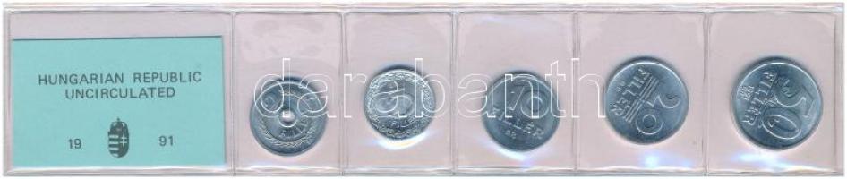 1991. 2f-50f Al (5xklf) fillér forgalmi sor fóliatokban T:UNC Adamo FO24