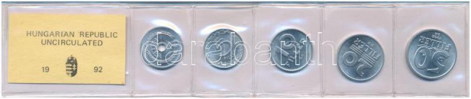 1992. 2f-50f Al (5xklf) fillér forgalmi sor fóliatokban T:UNC Adamo FO25