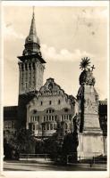 Szabadka, Subotica; Városház, Szentháromság szobor / town hall. Trinity statue (fl)