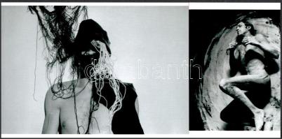 cca 1967 Hajas-Vető performansz szerzőpáros alkotása (Last etap), a néhai Népművelési Intézet képzőművészeti referensének gyűjteményéből 2 db modern nagyítás, jelzés nélkül, 15x21 cm és 10x15 cm