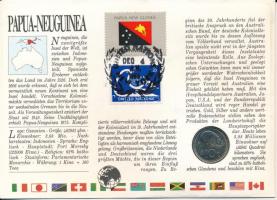 Pápua Új-Guinea 1975. 10t Cu-Ni felbélyegzett borítékban, ENSZ bélyegzéssel, német nyelvű leírással ...