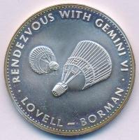 Amerikai Egyesült Államok 1965. "Randevú a Gemini VI-al - Gemini VII" kétoldalas Ag emlékérem (23,72g/0.925/35mm) T:AU, kis patina USA 1965. "Rendezvous with Gemini VI - Gemini VII" twosided Ag commemorative medal (23,72g/0.925/35mm) C:AU, small patina