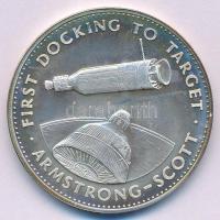 Amerikai Egyesült Államok 1966. "Első dokkolás célponthoz - Gemini VIII" kétoldalas Ag emlékérem (23,61g/0.925/35mm) T:AU, kis patina USA 1966. "First docking to target - Gemini VIII" twosided Ag commemorative medal (23,61g/0.925/35mm) C:AU, small patina