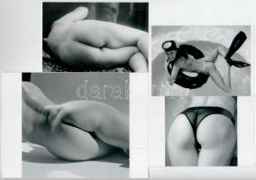 ,,Popó fotók" szolidan erotikus felvételek, amelyek eltérő időben és helyen készültek, 4 db modern nagyítás, jelzés nélkül, 15x21 cm és 10x15 cm