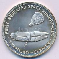 Amerikai Egyesült Államok 1966. "Első ismételt űrrandevú - Gemini IX" kétoldalas Ag emlékérem (23,65g/0.925/35mm) T:AU, kis patina USA 1966. "First repeated space rendezvous - Gemini IX" twosided Ag commemorative medal (23,65g/0.925/35mm) C:AU, small patina