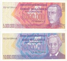 Nicaragua 1990. 5.000.000C + 10.000.000C T:UNC Nicaragua 1990. 5.000.000 Cordobas + 10.000.000 Cordobas C:UNC Krause 165., 166.