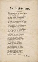 Steiger német nyelvű verse 1848 március 15. alkalmából