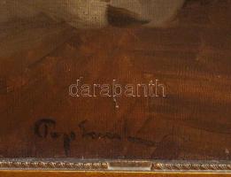 Pap Emil (1884-1955): Lány tükörrel. Olaj, vászon. Jelezve balra lent. Hátoldalán 1930 körüli Ernst ...