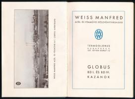 cca 1930-1935 Weiss Manfréd Acél- és Fémművei Rt. - Globus BD I. és BD IV. kazánok. Bp., Közlekedési...