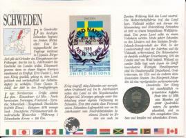 Svédország 1988. 1Kr Cu-Ni felbélyegzett borítékban, ENSZ bélyegzéssel, német nyelvű leírással T:UNC...