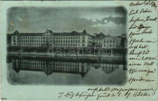 1902 Sziszek, Sisak, Sissek; laktanya este / military barracks at night (EK)