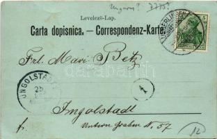 1902 Sziszek, Sisak, Sissek; laktanya este / military barracks at night (EK)