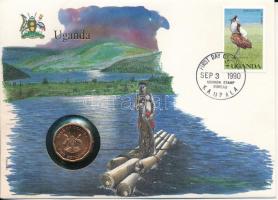 Uganda 1987. 2Sh felbélyegzett borítékban, ENSZ bélyegzéssel, német nyelvű leírással T:UNC Uganda 1987. 2 Shillings in envelope with United Nations stamp and cancellation, with German description C:UNC