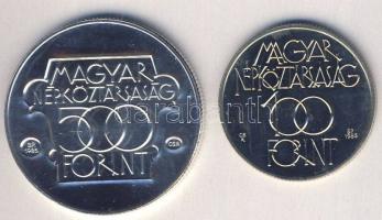 1985. 100Ft + 500Ft Ag "Kulturális fórum" pár T:BU