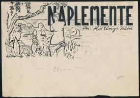 Szőnyi Gyula (1919-2014): Illusztráció Kilényi Mária Naplemente c. művéhez. Tus, papír, jelzett. 17,5x25 cm