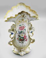 Nagyváza. Cseh, cca 19. sz. utolsó harmada, részben kézzel festett, sorszámozott, restaurált, m: 41,...