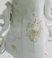 Nagyváza. Cseh, cca 19. sz. utolsó harmada, részben kézzel festett, sorszámozott, restaurált, m: 41,...