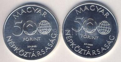 1986. 500Ft Ag + 500Ft Ag "Labdarúgó VB" pár T:BU Csak 8000db!