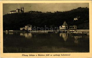 1941 Tihany, látkép a Balaton felől az apátsági kolostorral (EB)