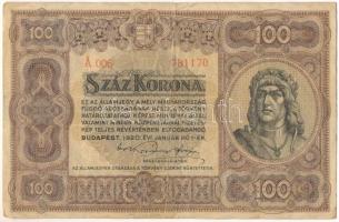 1920. 100K "Orell Füssli Zürich" nyomdahely jelöléssel, "A 006 781170" T:F kis beszakadás Adamo K29