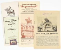 cca 1938 3 db Szent Istvános budapesti idegenforgalmi kiadvány, képekkel