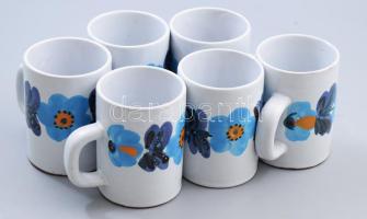 Városlőd 6 személyes bögre készlet, jelzett, hibátlan, m: 11 cm