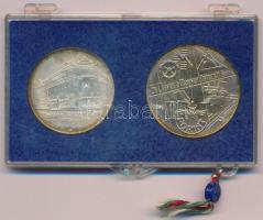 1974. 50Ft Ag + 100Ft Ag "50 éves a Magyar Nemzeti Bank" érmepár, eredeti "MNB" ...