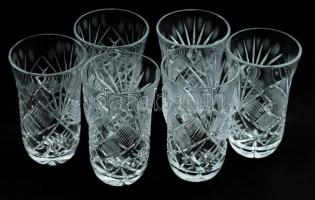 Kristály borospohár garnitúra, 6 darab, hibátlan, m: 11,5 cm