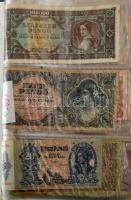 29db-os vegyes Pengő, Forint és jugoszláv bankjegytétel, szennyezett albumban T:vegyes