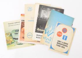 cca 1960-1985 Vegyes tájékoztató kiadványok, ismertető prospektusok, össz. 20 db