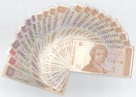 Horvátország 1991. 1D-25D (25db) T:F Croatia 1991. 1 Dinar - 25 Dinara (25pcs) C:F