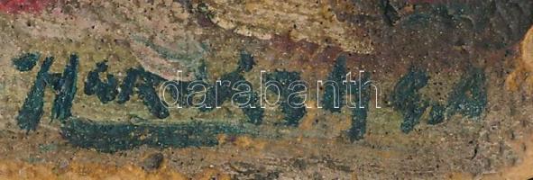 Horváth G. Andor (1876-1966): Piac. Olaj, karton. Jelzett. 14,5x20 cm. Szélén kissé sérült 