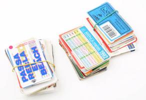 Vegyes tagsági kártyák, igazolványok, reklámok, összesen 100 db