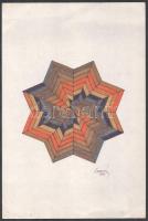 Koppány Frigyes (?-?): Csillag, 1979. Filctoll, karton, jelzett, törésnyomokkal. 37,5x25 cm