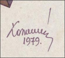 Koppány Frigyes (?-?): Csillag, 1979. Filctoll, karton, jelzett, törésnyomokkal. 37,5x25 cm