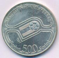 1981. 500Ft Ag "Labdarúgó Világbajnokság 1982" műbőr tokban T:BU Adamo EM64