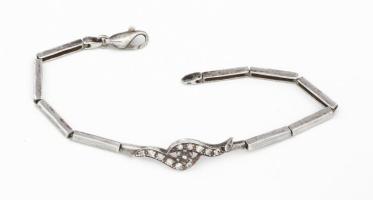 Ezüst (Ag) pálcás karkötő, kövekkel, jelzett, bruttó: 7,5g