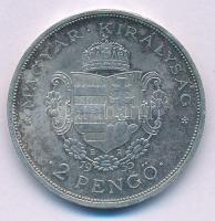 1935. 2P "Rákóczi" T:AU,XF patina Adamo P7.2