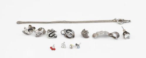 12 darab kis ezüst (Ag) ékszer, bruttó 5,8g