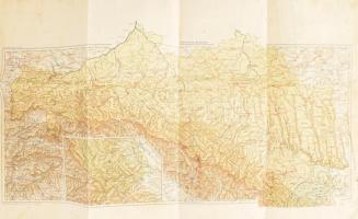 cca 1910 Galícia és Bukovina térképe, Bp., Magyar Földrajzi Intézet R.T., kissé sérült, foltos, 41x65 cm