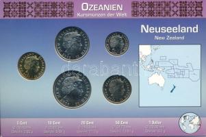 Új-Zéland 2003-2005. 5c - 1$ (5xklf) forgalmi összeállítás kartonlapon T:UNC, patina
New Zealand 20...