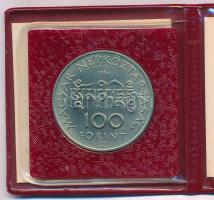 1984. 100Ft alpakka "Kőrösi Csoma Sándor" eredeti műbőr tokban, tanúsítvánnyal T:BU Adamo EM78